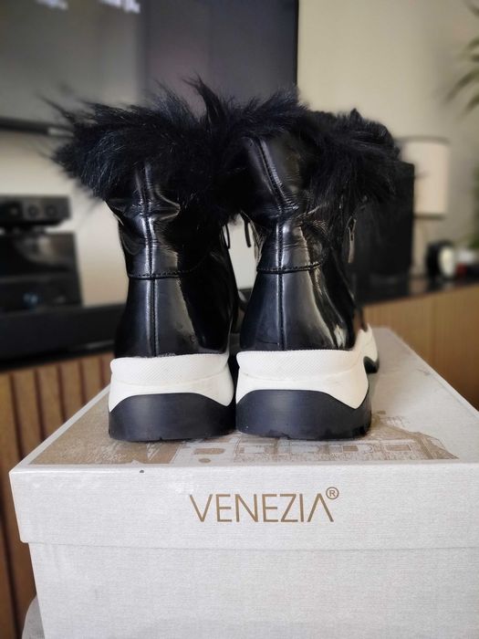 VENEZIA śniegowce z ozdobnym włosiem rozmiar 37 stan bardzo dobry
