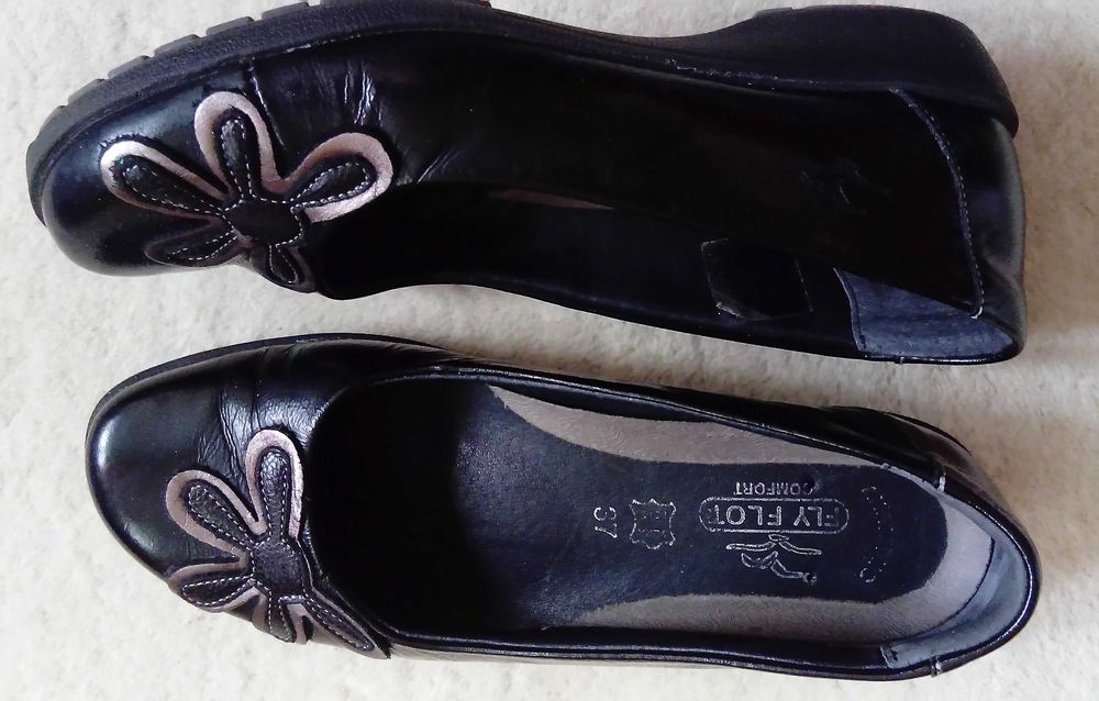 Skórzane włoskie zdrowotne czółenka/balerinki Fly Flot Comfort 37