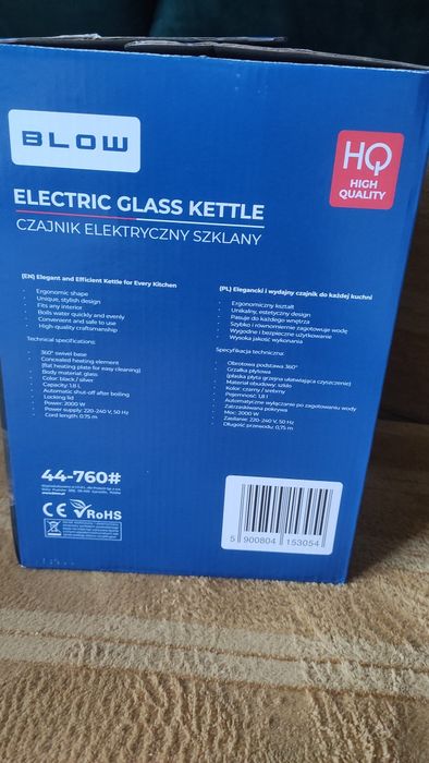 Czajnik elektryczny szklany 2000W 1.8 L