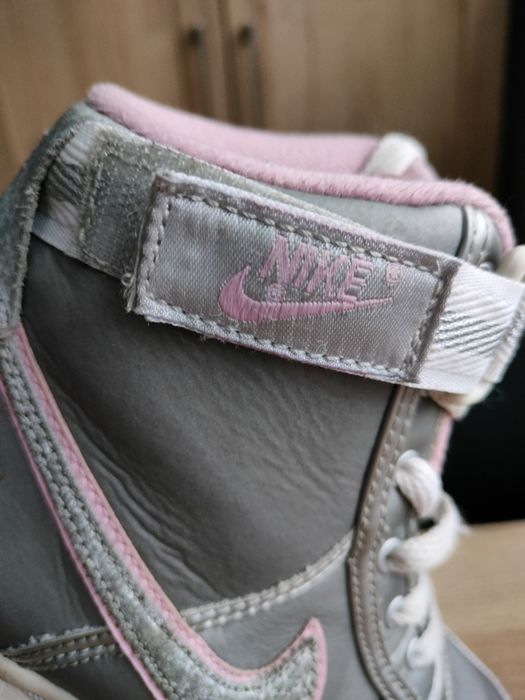 Srebrne buty sportowe Nike  Dunk High za kostkę 36 23,5 cm