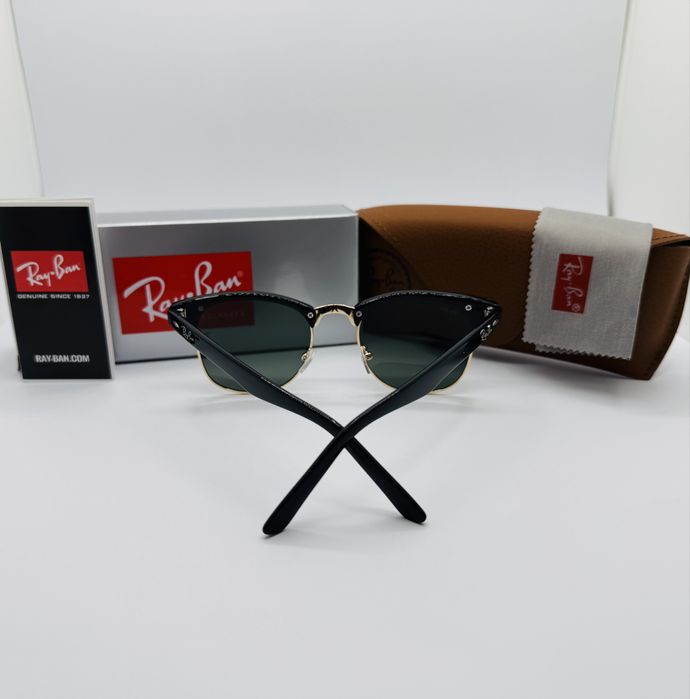 Солнцезащитные очки Ray Ban Clubmaster 3016 Gold-Black 51мм стекло