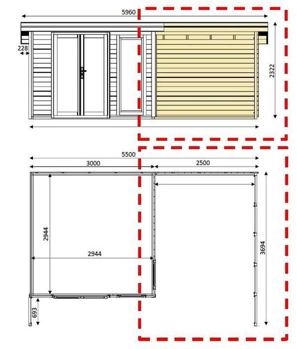 Domek ogrodowy drewniany Chaber 300x370 cm Montaż