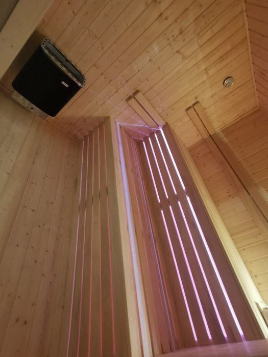 Sauna Ogrodowa 8x2,2m Taras Wiata Piec Sterownik Prysznic Hit