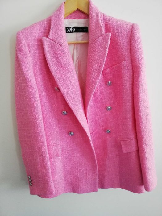 marynarka Zara s 36 tweedowa marynarka Zara s 36 róż nowa