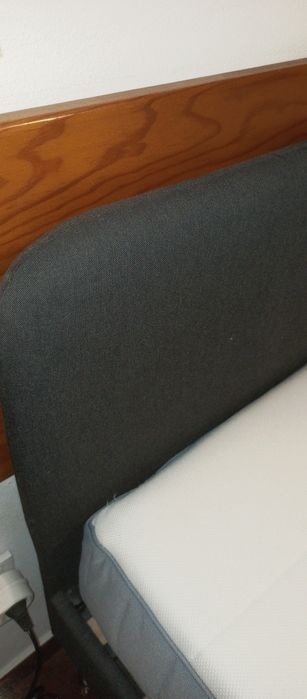 Cama de Casal Completa IKEA 160x200 cm (Estrutura Estofada + Estrado + Colchão)