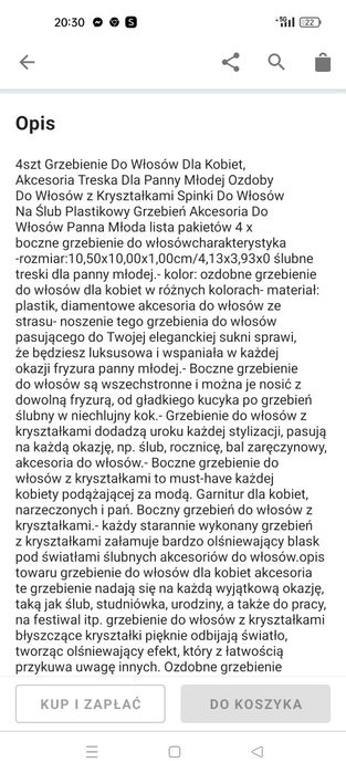 Spinki dla panny młodej lub do fryzur