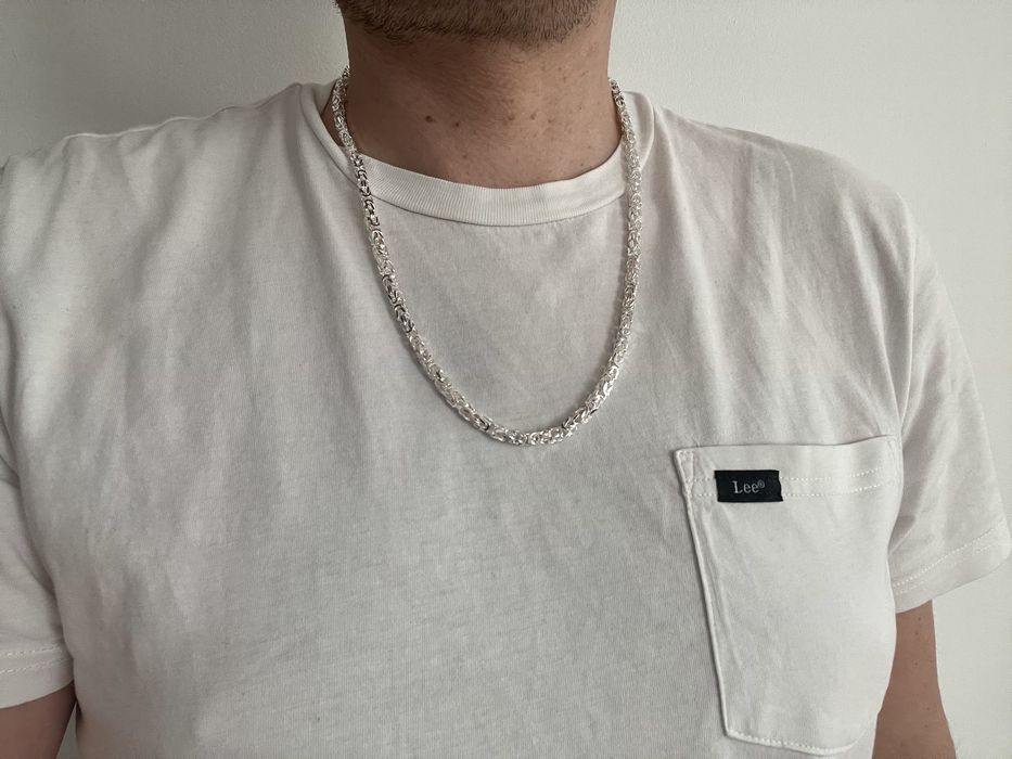 Srebrny męski łańcuszek Splot Królewski 60 cm 51 g