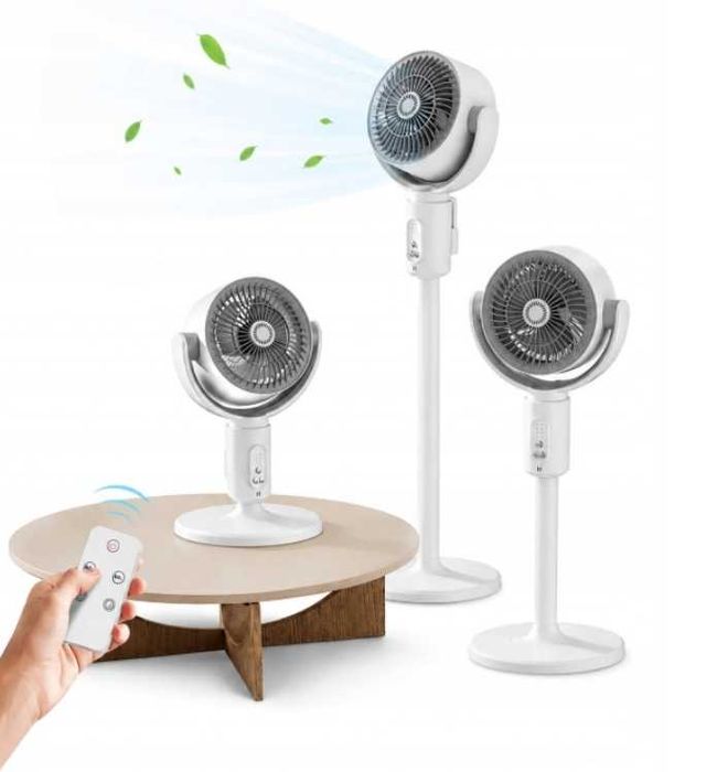 Wentylator Stojący Bezprzewodowy 3w1 z Pilotem – Cichy USB Oscylacja Timer
