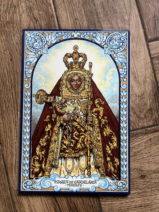 Plytka ceramiczna matka boska z poswieconej ziemi z medugorje