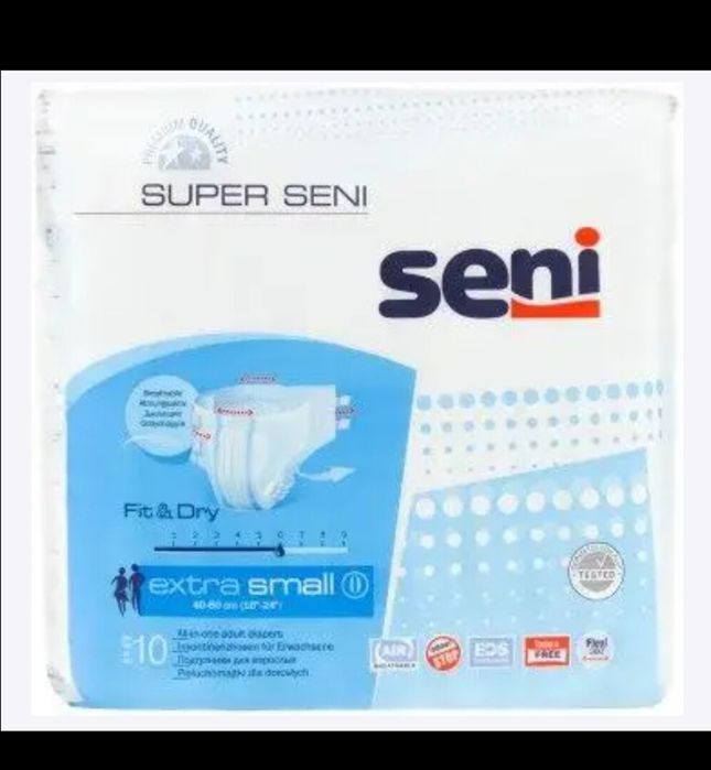 Подгузники seni super extra small, памперсы