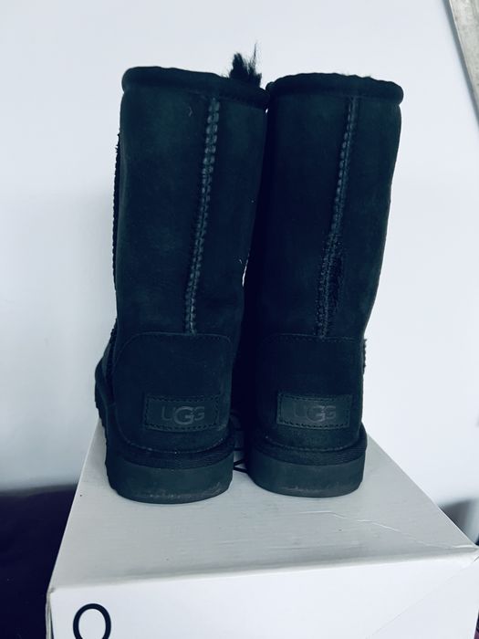 UGG kozaki czarne śniegowce 36 skóra kożuch