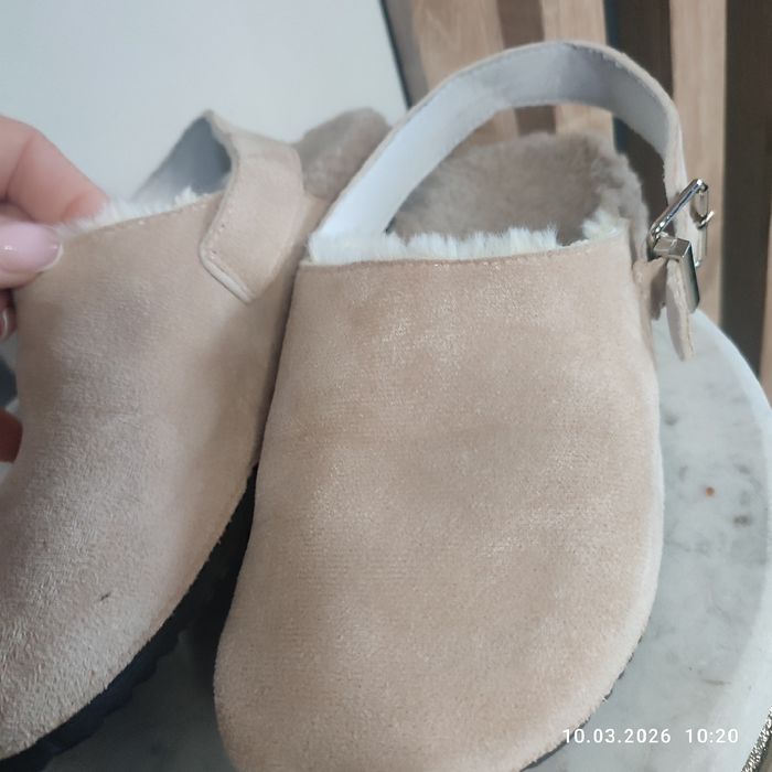 Klapki ocieplane damskie 37