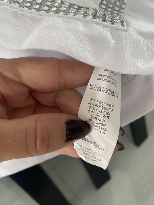 Bialy bieznik z cyrkoniami home&you