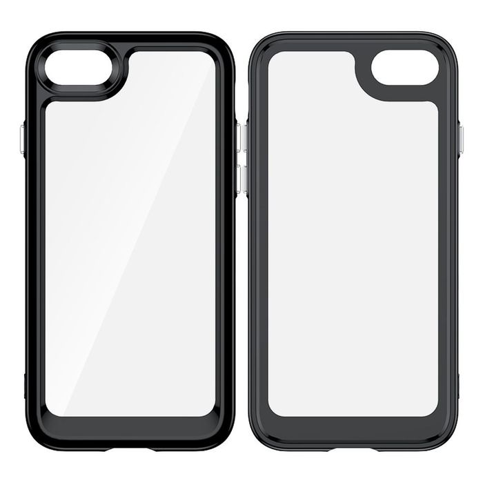 Etui Sztywny Pokrowiec Z Żelową Ramką Do Iphone 7 / 8 / Se Czarny