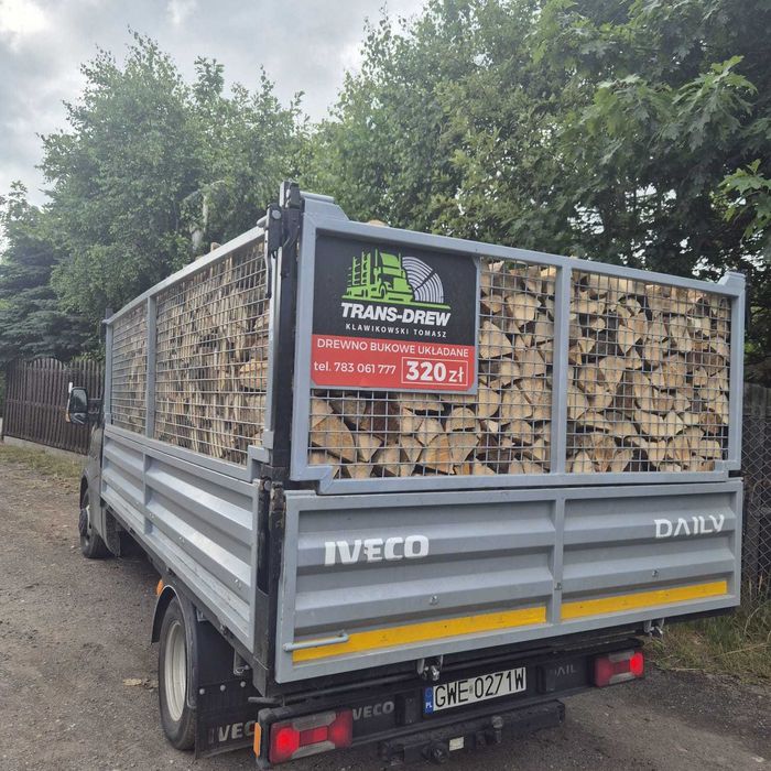 Ukladane Drewno kominkowe bukowe pociete polupane ukladane