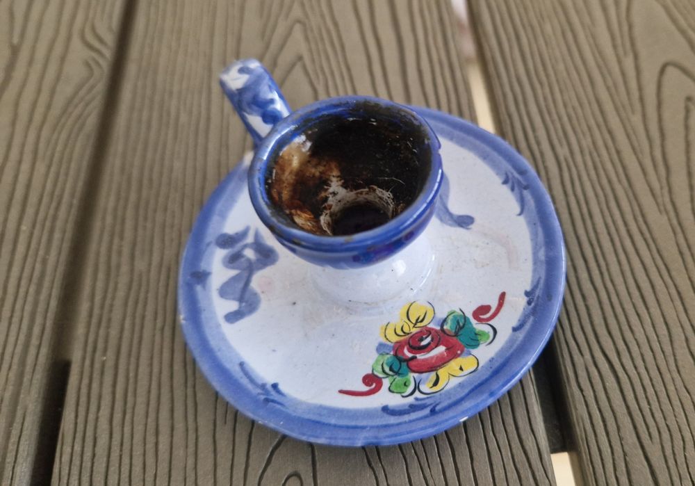 Suporte para vela vintage loiça portuguesa