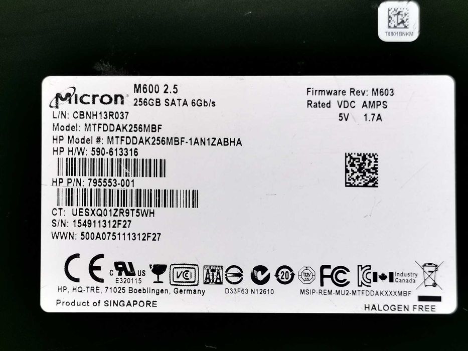 SSD 256GB Micron m600