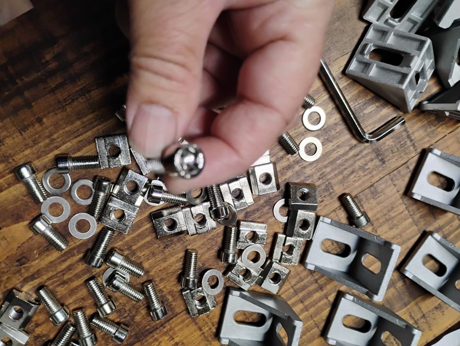 Caixilharia, suportes de canto de perfil de alumínio