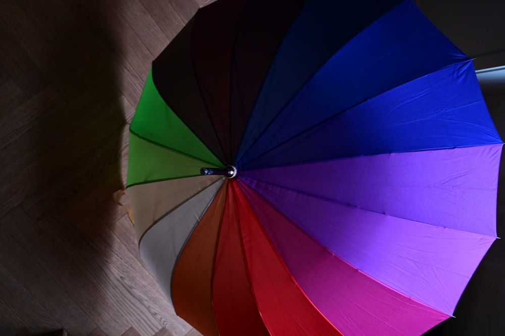 Parasol Parasolka Długa tęczowa NOWA