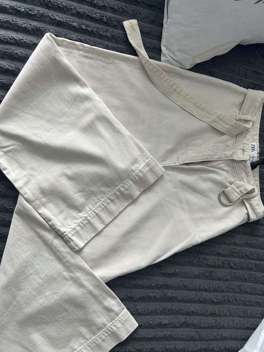 Штани Zara жіночі прямі літні кюлоти джинси