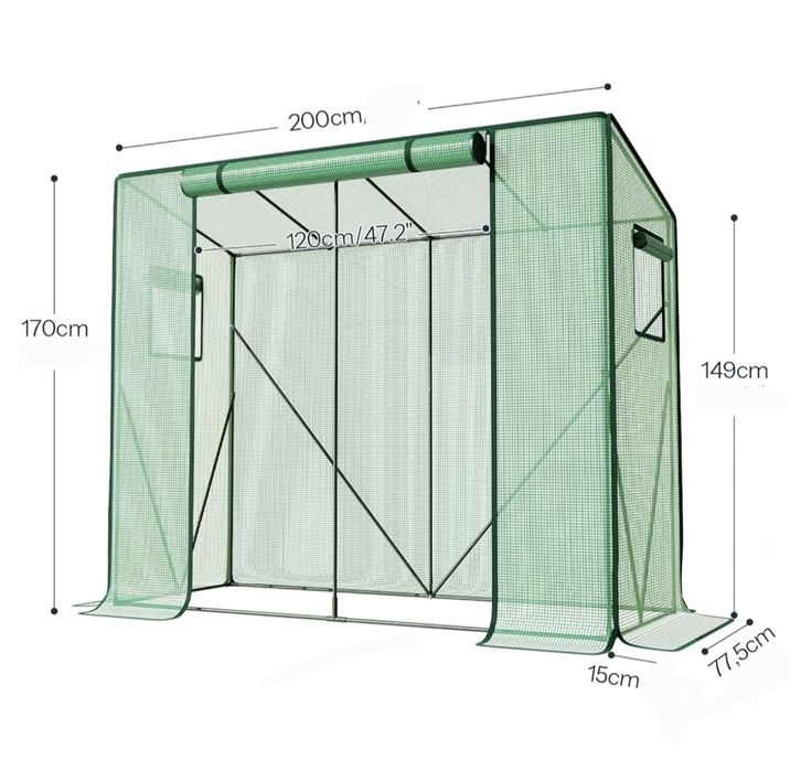 Szklarnia ogrodowa na pomidory 200x77,5x170 cm