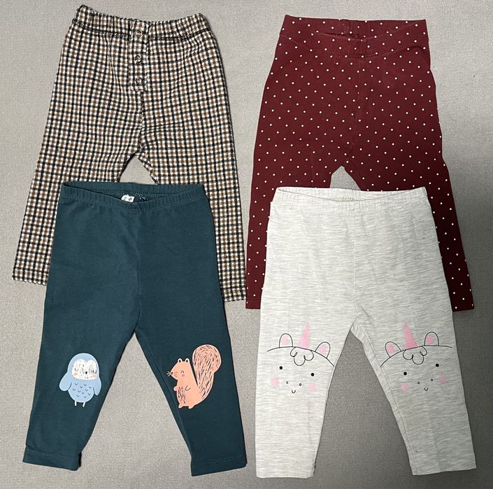 Spodnie legginsy dziewczęce Zara, 5.10.15. , H&M roz.74