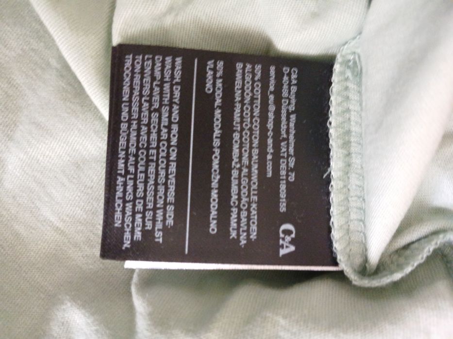 Top C&A verde claro mangas curta XXL