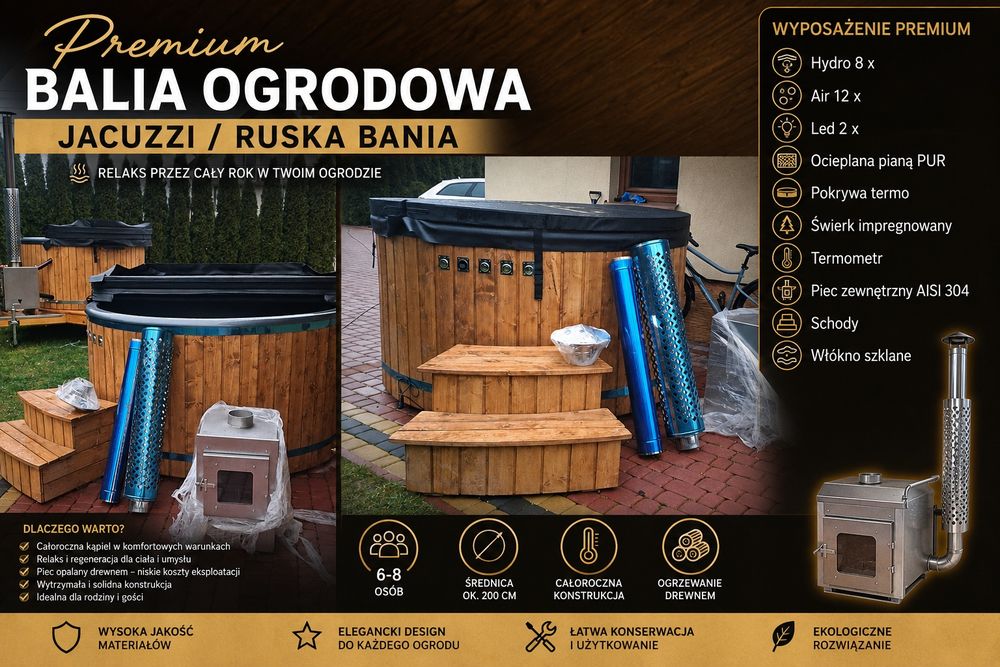 Sprzedam Nowa balia jacuzzi ruska bania - dostępna od ręki