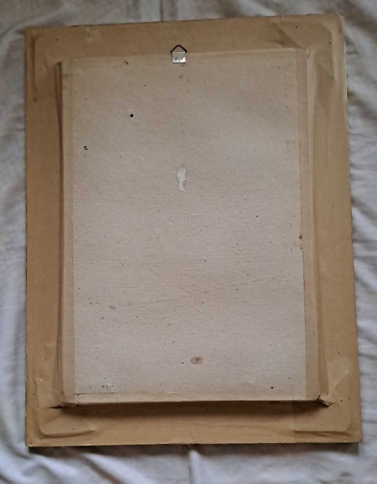 Obraz  Matka Boska  złoty szkło - stary 50 x 65