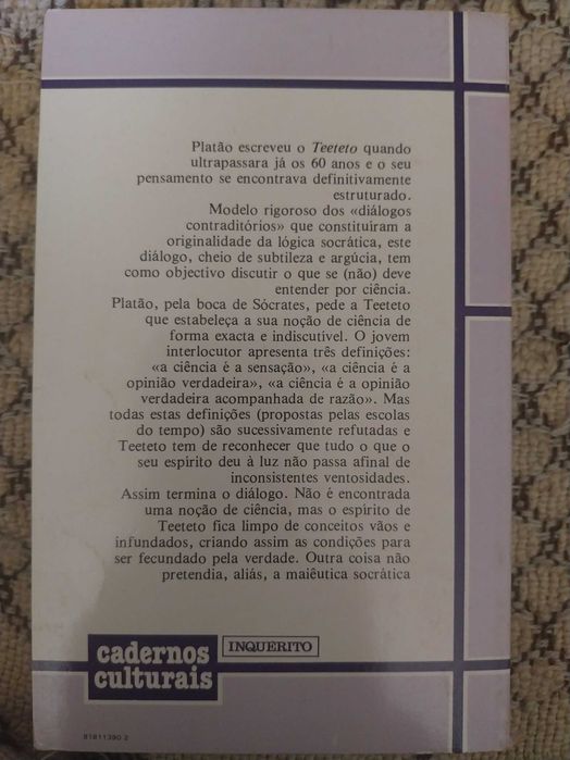 Platão- Teeteto - cadernos culturais