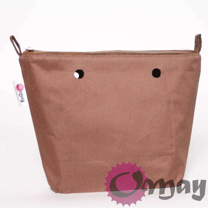 Brązowy organizer do OBAG MINI nakrapiany brąz Czekolada wkład OMAY