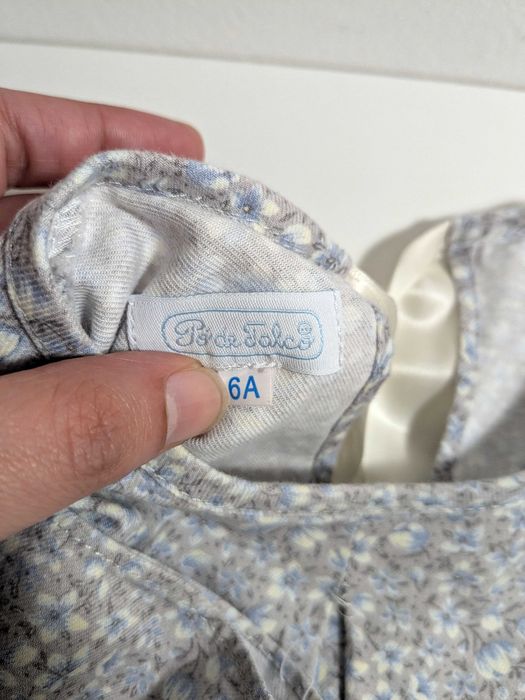 Pó de Talco – Vestido Floral Manga Comprida Renda (6 Anos)