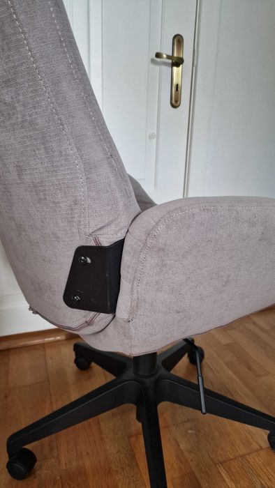 Fotel Obrotowy Tapicerowany Biurowy Szary do Komputera Gabinetowy