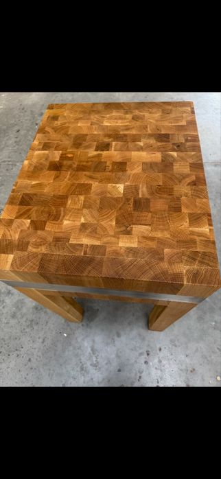 Kloc masarski z litego dębu + stal nierdzewna 6 mm | solidny