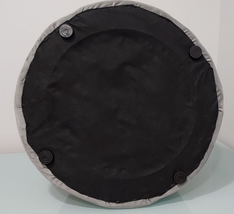 Pouf redondo cinzento