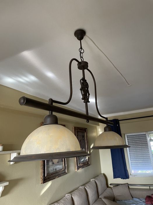 Candeeiro de teto - estilo rústico - largura 1,12