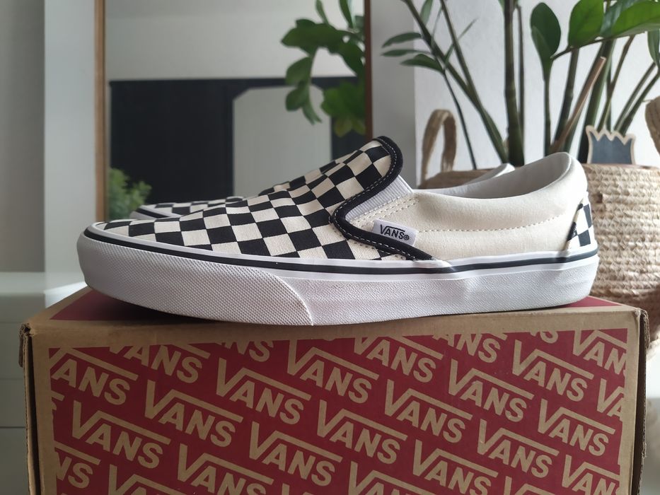Vans Slip On quadrados pretos e brancos