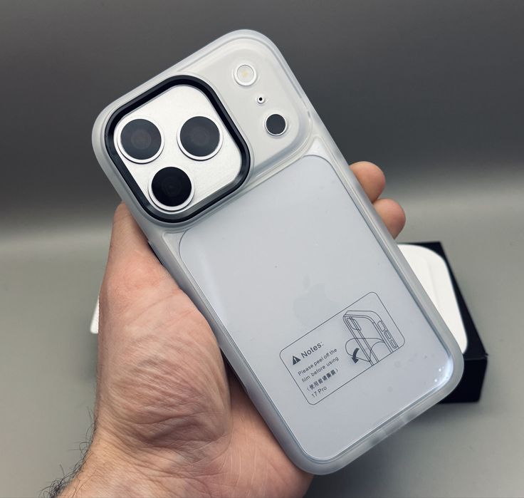 Чехол на iPhone 17 Pro Max Silver, 17 Pro Max Black, 17 Pro White, прозрачный как стекло