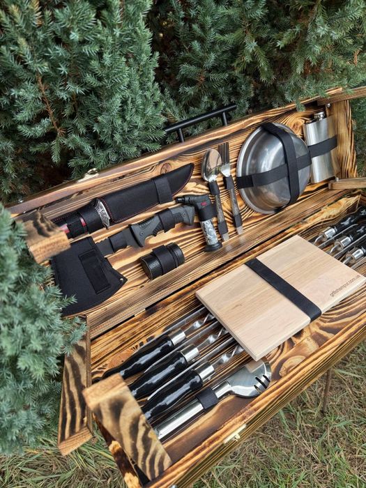 6 Шампуров в кейсе столике на подарок мужу начальнику колеге