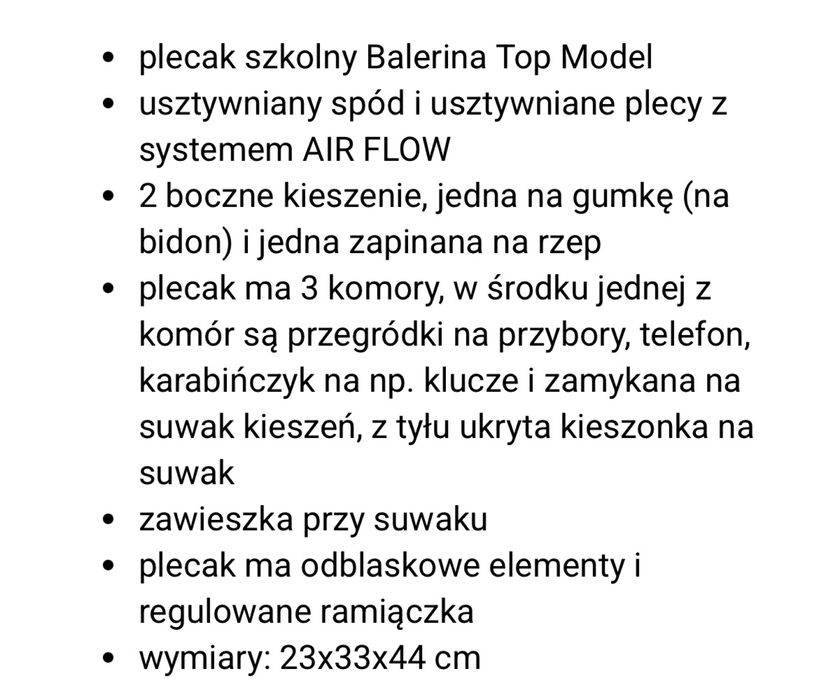 Plecak szkolny Top Model Balerina system air flow depesche tornister