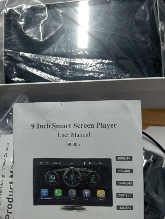 Rádio 9" Smart Screen  | CarPlay & Android Auto S/ Fios + Câmara Re