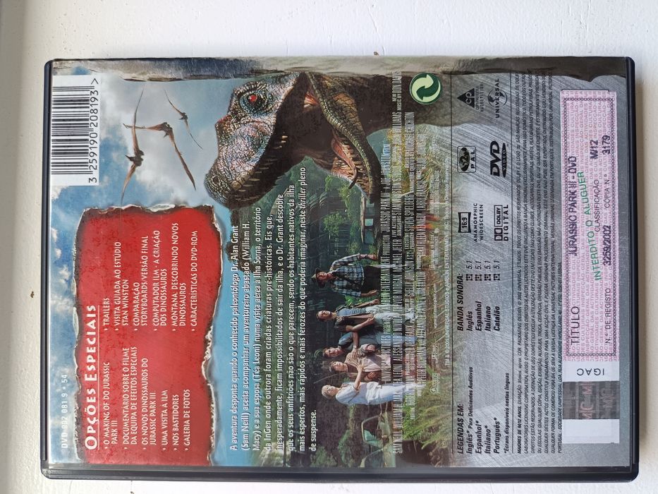 DVD jurássic Park 3
