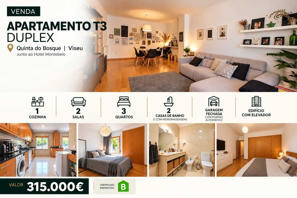 Apartamento T3 Duplex em Viseu