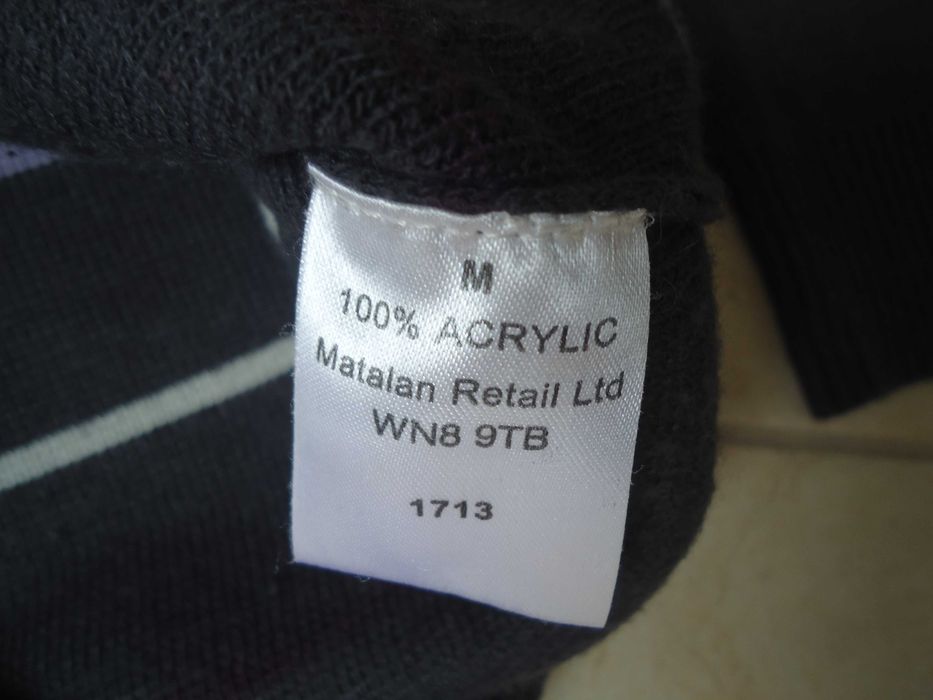 Męski bordowy sweter w paski Matalan jak XL