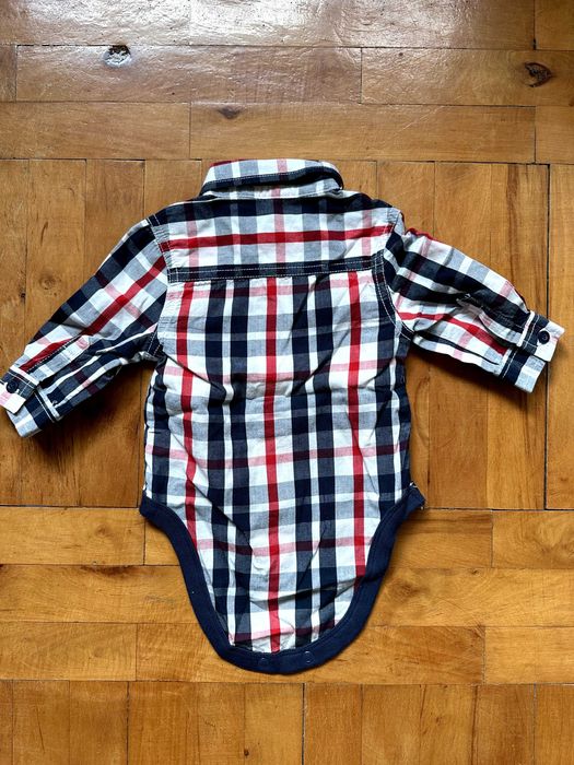 Mothercare Eleganckie body w kratkę  dla chłopca (62cm,1-3 miesiące)