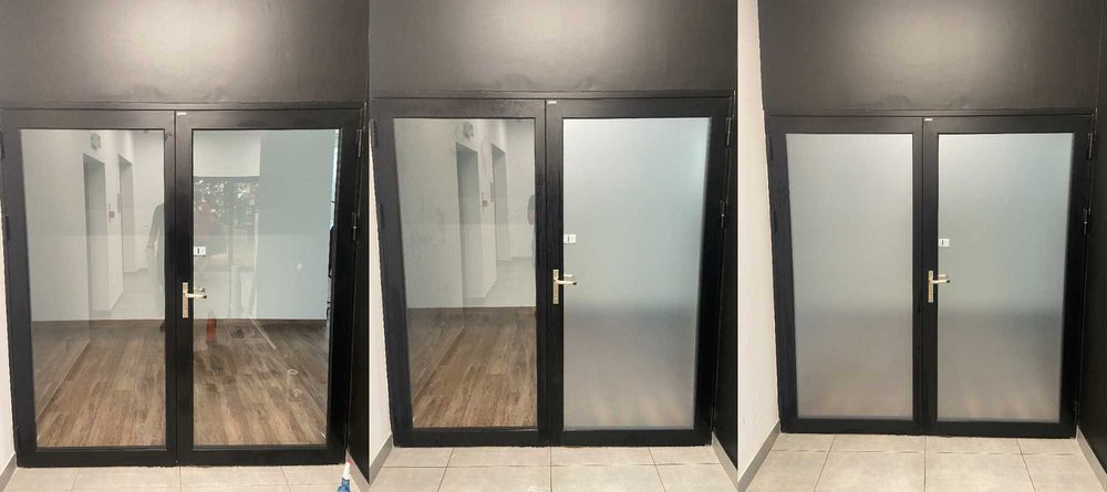 Folia szroniona/mrożona/mleczna na wymiar + montaż Warszawa i okolice