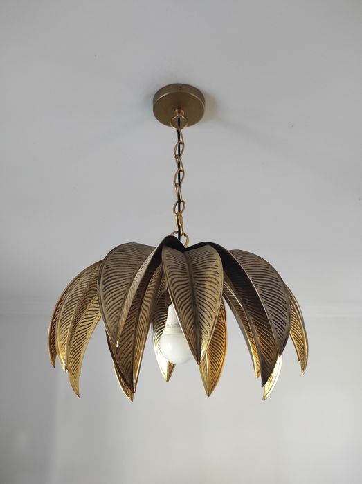 Candeeiro em latão dourado