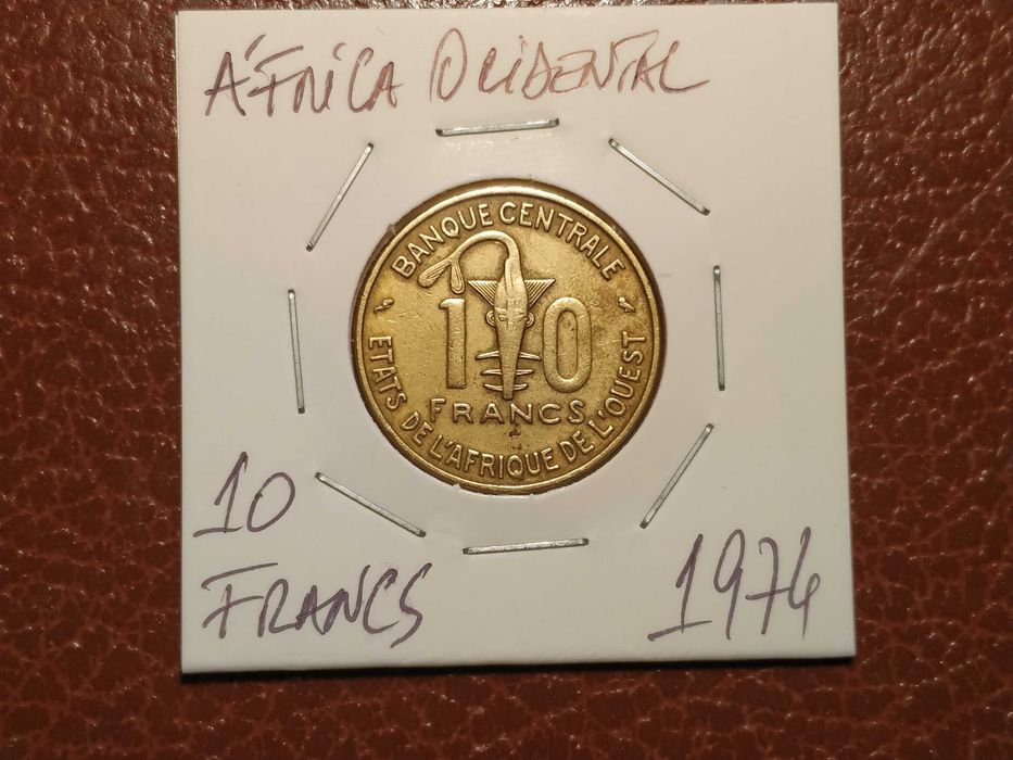 A74 moeda de 10 francs de 1974 (animais) - África Ocidental