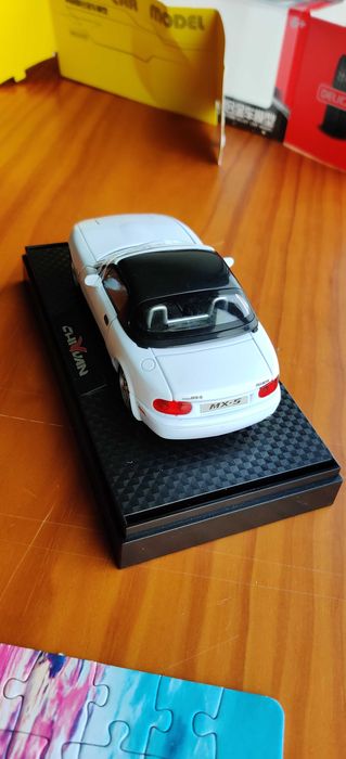BIANCO  1/32 Mazda MX-5 In Miniatura Pressofusa Mx5 Roadster Modello Di Auto Giocattolo Con Suono E~p153503532