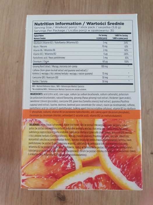 Energyfizz nowy Arbonne czerwona pomarancza